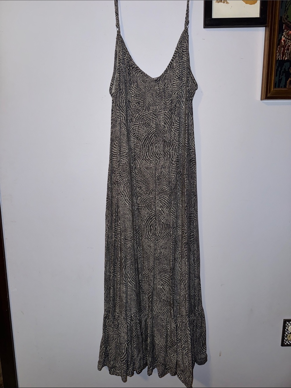 Ava & Viv Black and Cream Patterned Maxi Dress